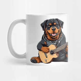 Rottweiler Playing Guitar Mug